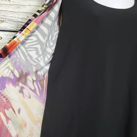 Soft Works Multicolor Sheer Cardigan & Black Tank Top Set, M - Picture 3 of 6